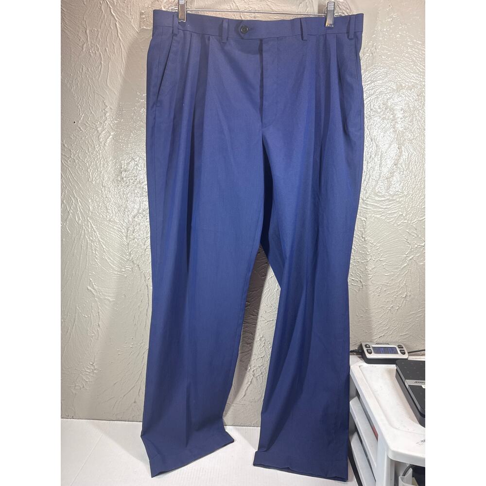 Ralph Ralph Lauren Black Label‎ Blue Cuffed Dress Pants Pleated Front Size 38x32